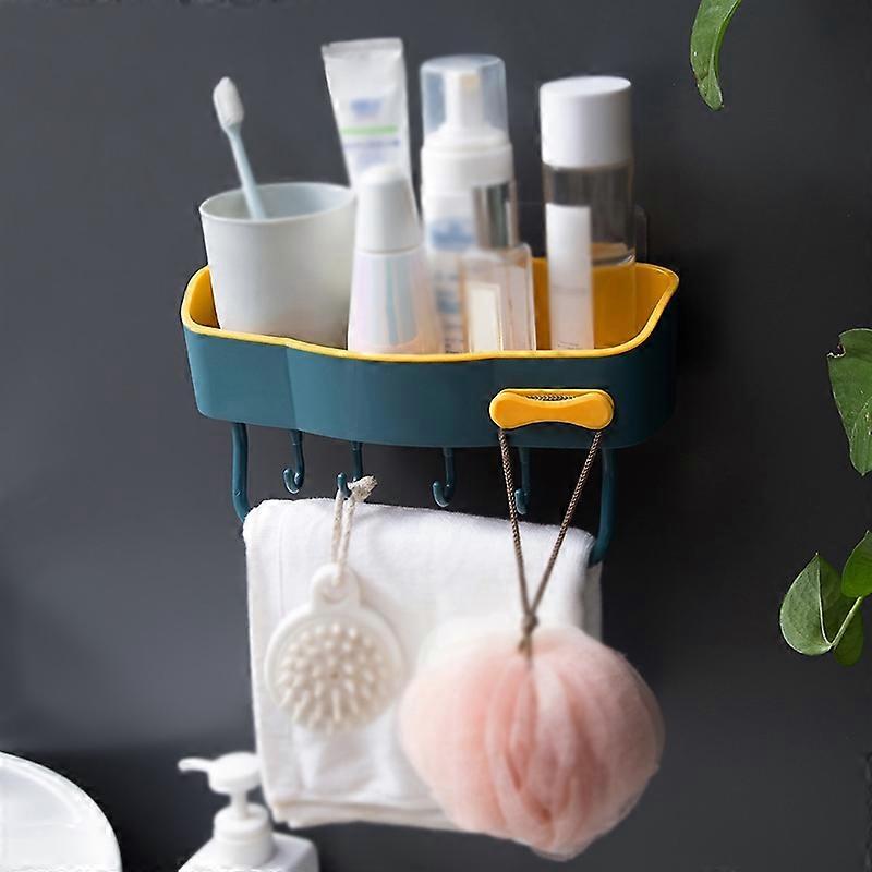 2 PCS Punch-Free Shelf Bathroom Suction Cup Storage Frame