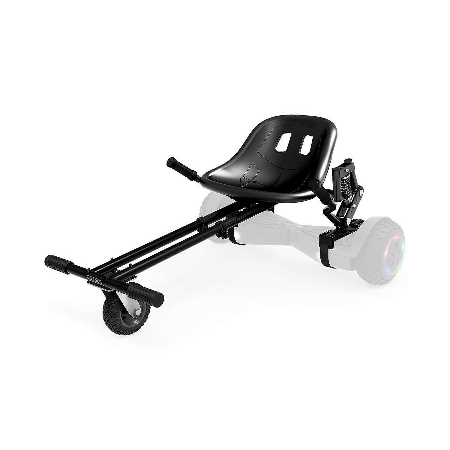 JetKart 2.0 Universal Hoverboard Attachment with 6-Inch Tire, Adjustable Bucket Seat, Compatible with Ages 12+, Black JKAR20-BK