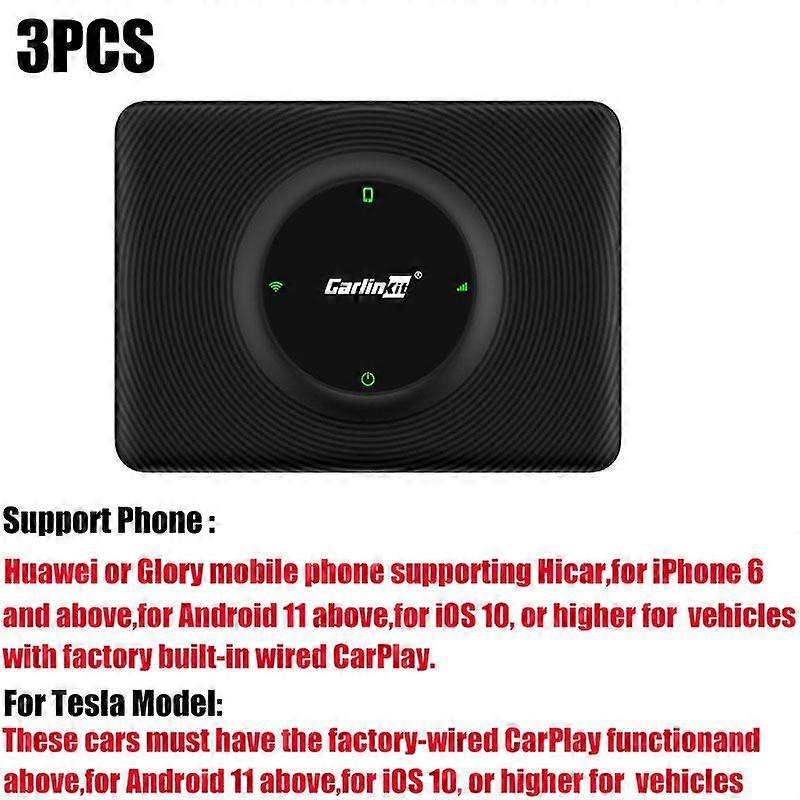 Carlinkit Wireless CarPlay Dongle Apple Car Play Wireless Android Auto Adapter For Tesla Model 3 Y BT Wifi Connect Spotify Waze