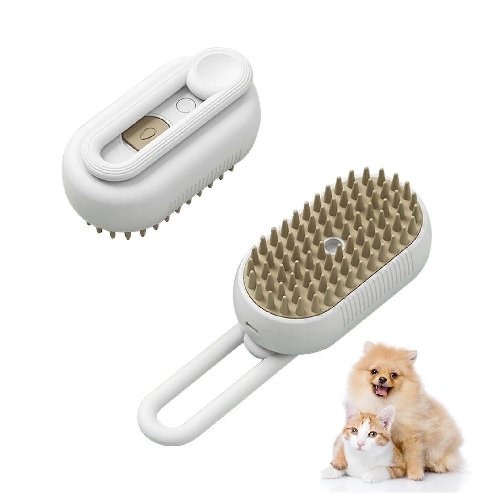Steamy Pet Brush 2025, 4 in 1 Pet Steam Groomer for Cats and Dogs, White Hair Removal Comb with Massaging Function