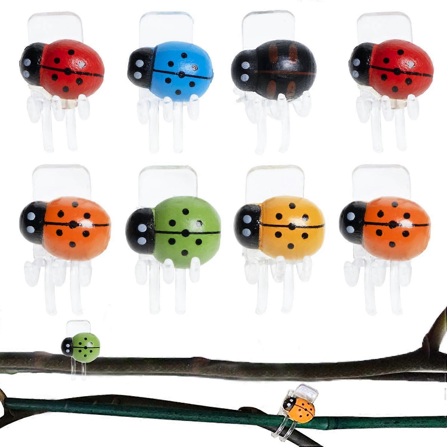 30Pcs Multicolor Ladybug Shaped Plant Clips for Orchids And Gardens