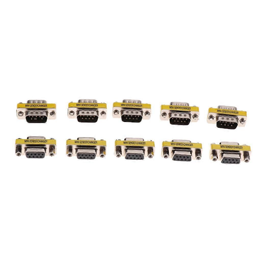 5Pair 232 DB9 Serial Gender Changer Coupler Adapter Convert /