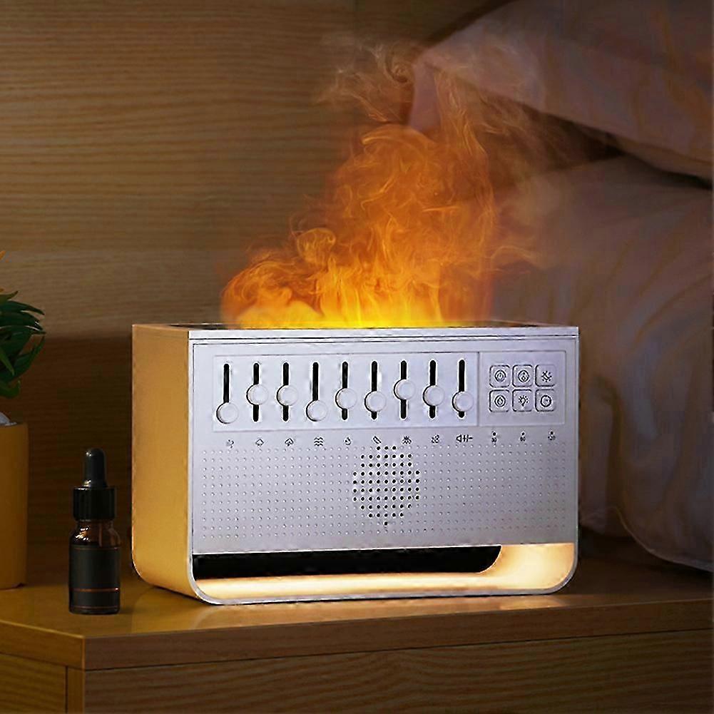 suitable for Bluetooth White Noise Machine Flame Aroma Diffuser, 8 DIY Soothing Sounds, Large Mist Humidifier for Sleep Meditation Yoga & Office-YI  W