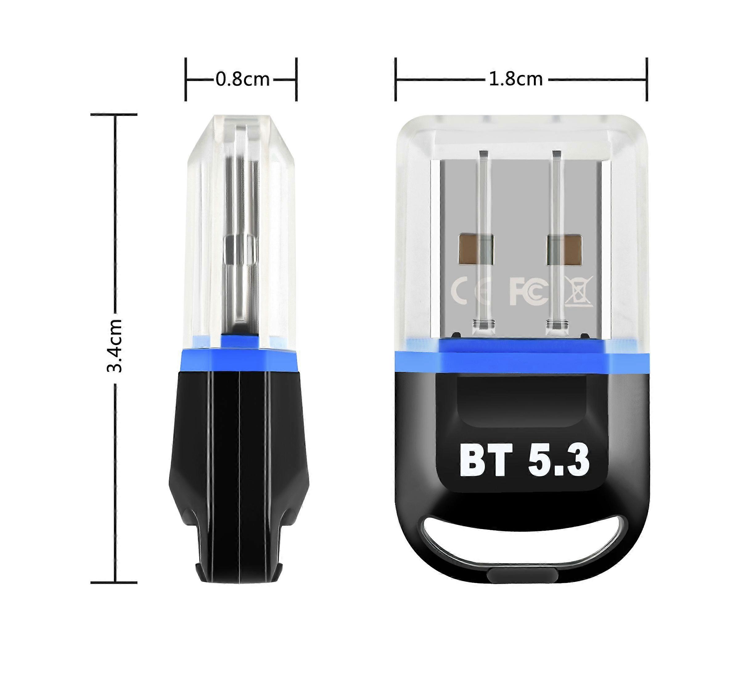Car Bluetooth 5.3 Adapter Transmitter Wireless Audio Receiver USB Dongle Hands-free Call For Auto Speaker Mouse Keyboard Laptop