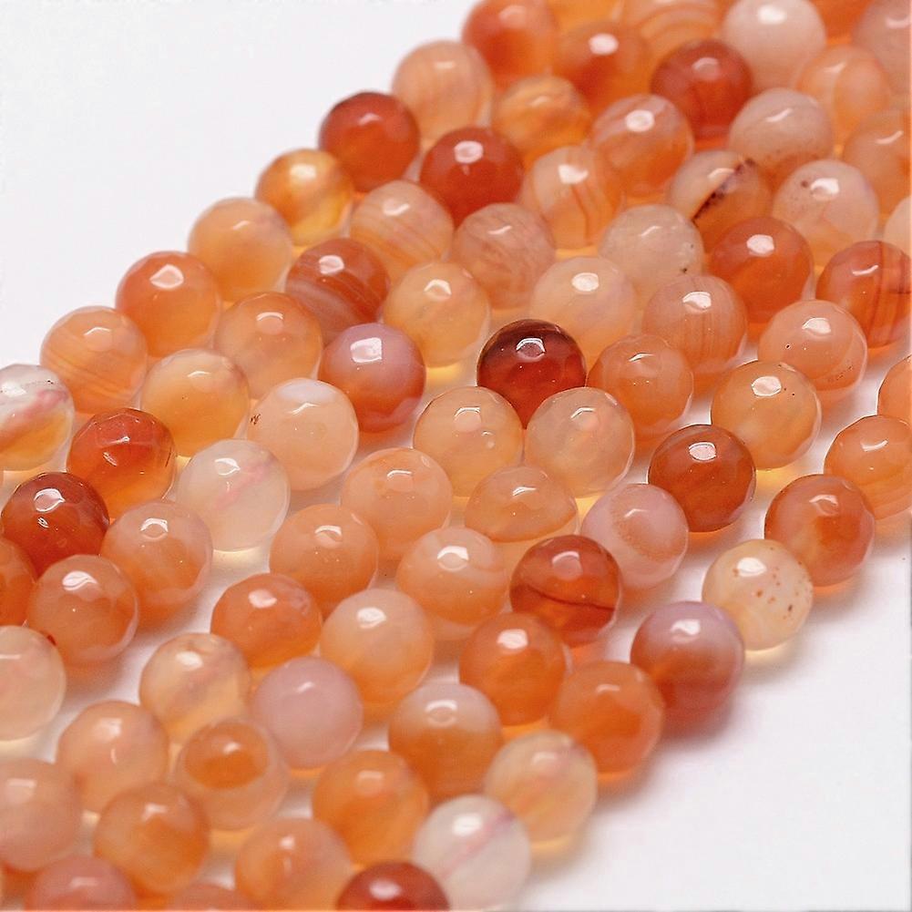 5Strands Natural Carnelian Beads Strands Faceted Loose Stones