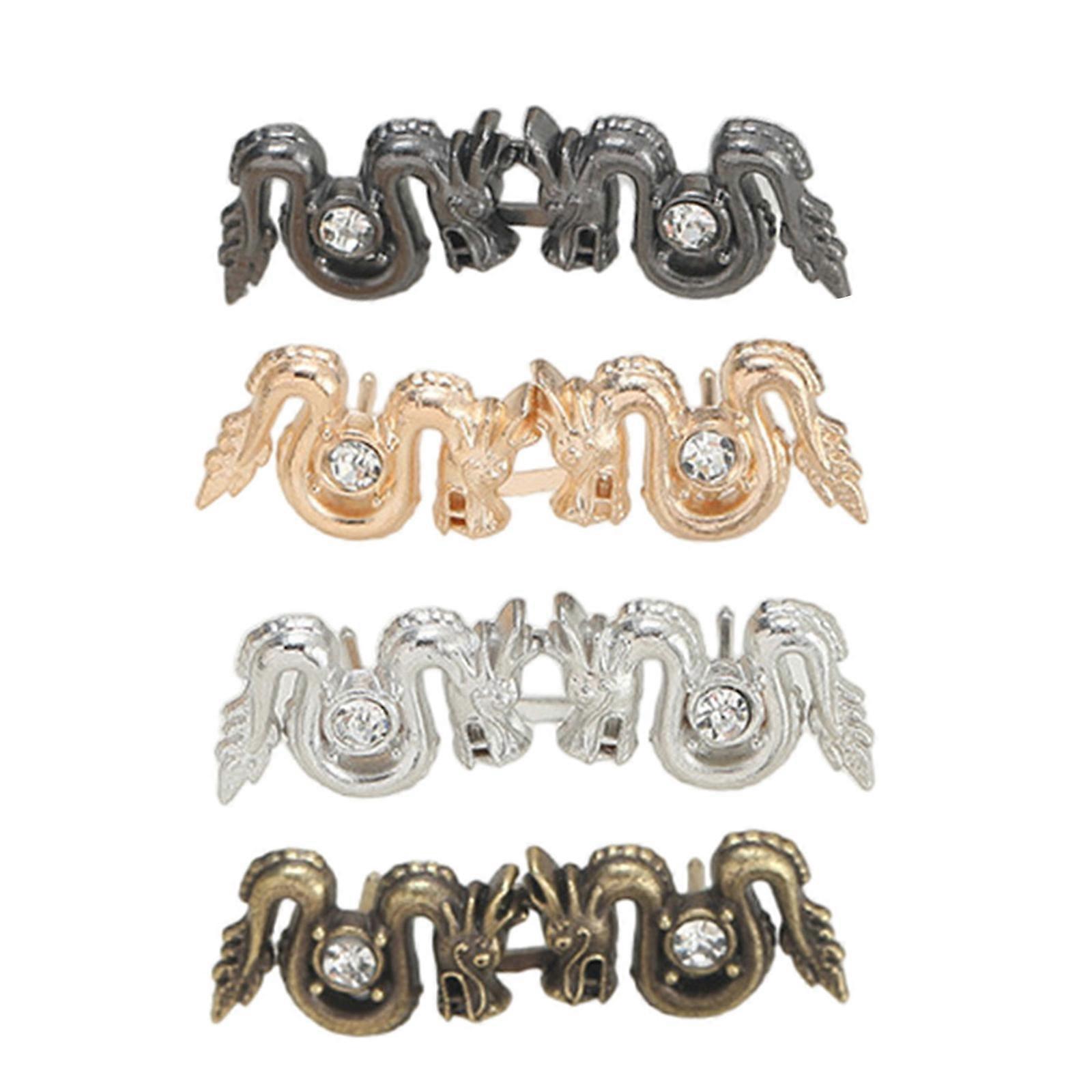4 Pairs Dragon Shaped Jeans Button Pins Decorative Waist Buckles Jeans Waist Tightener Detachable Trouser Button Pin