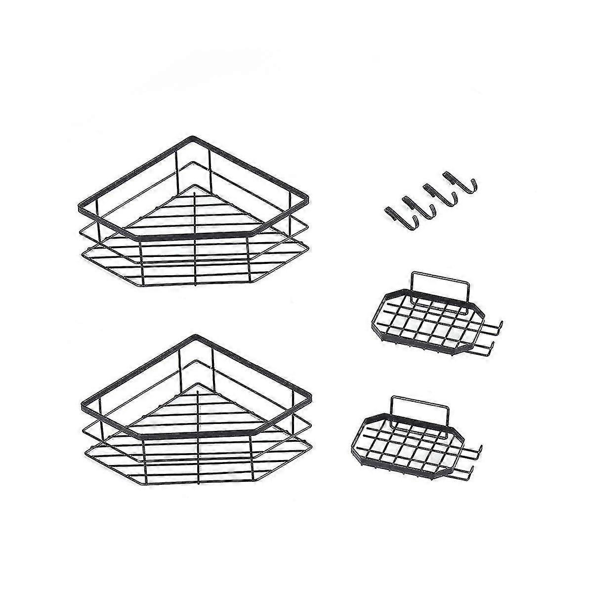 Shower , No Drilling, Pack Of 4, Stainless Steel Shower Basket, Bathroom Shelf With Soap Holder