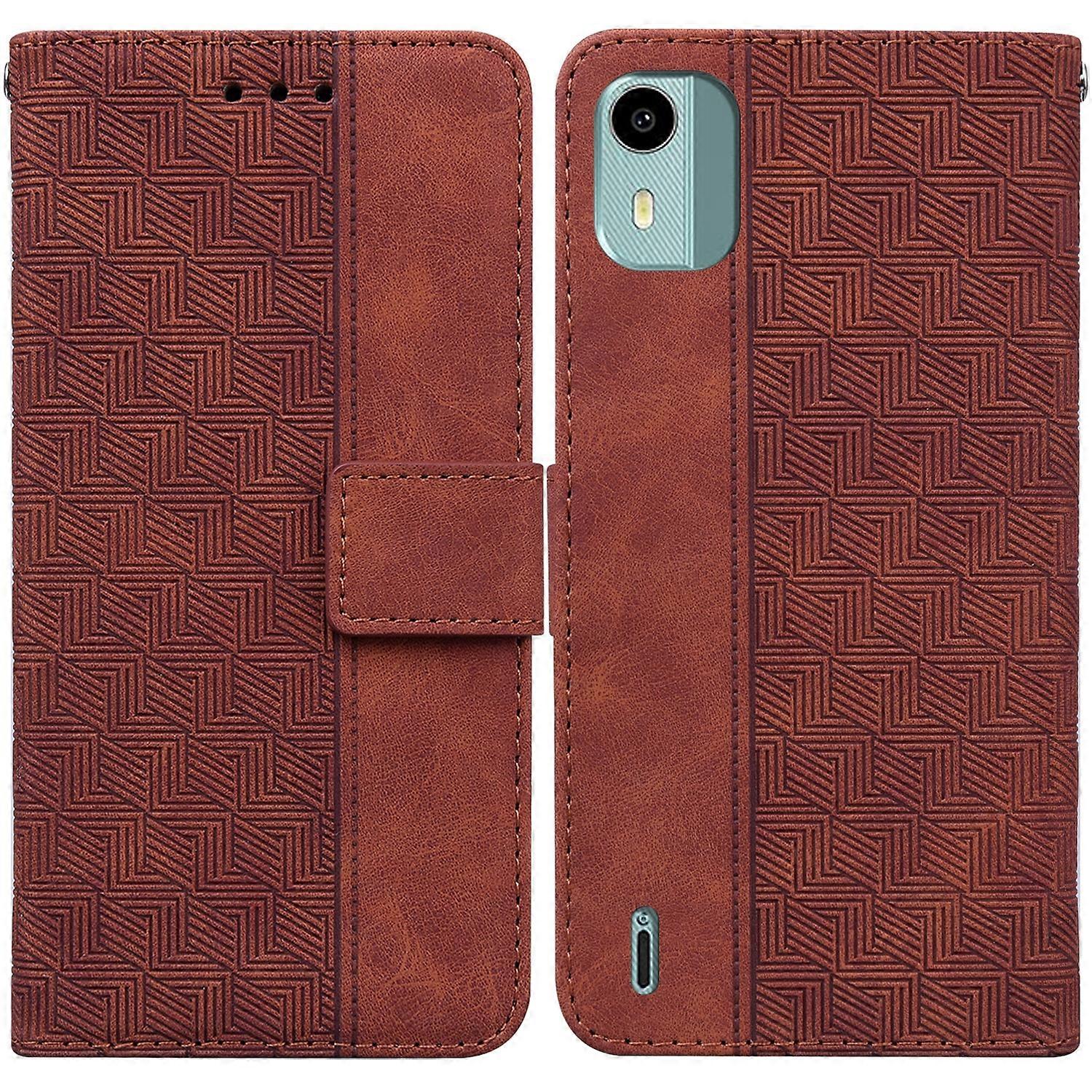 Geometric Embossed Leather Phone Case