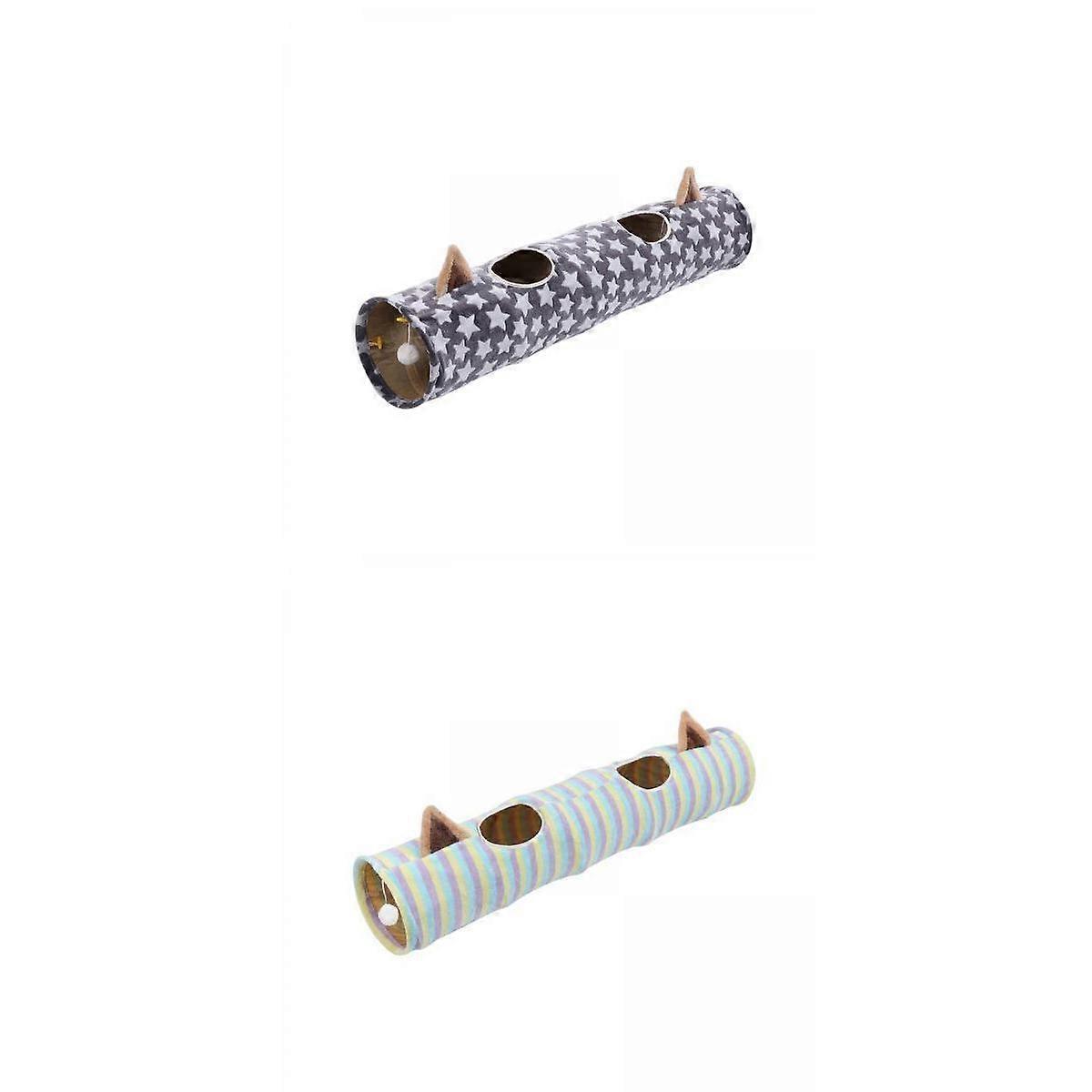 2pcs Cat Collapsible Tunnel Interactive Toy for Rabbits Puppy