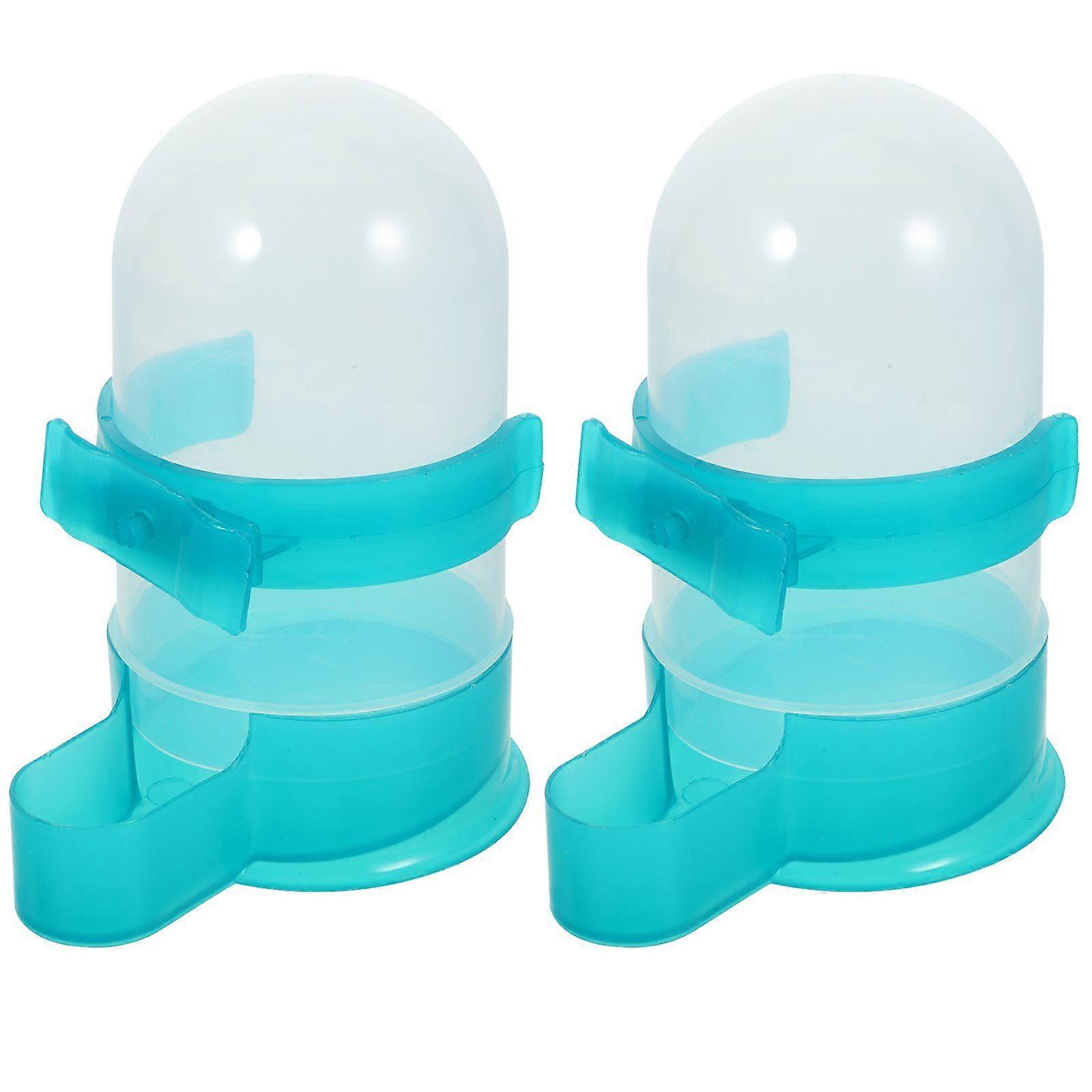 2pcs Pet Waterer Automatic Feeder Waterer Simple Useful Durable Drinking Kettle for Pigeon Parrot (Green, Small)