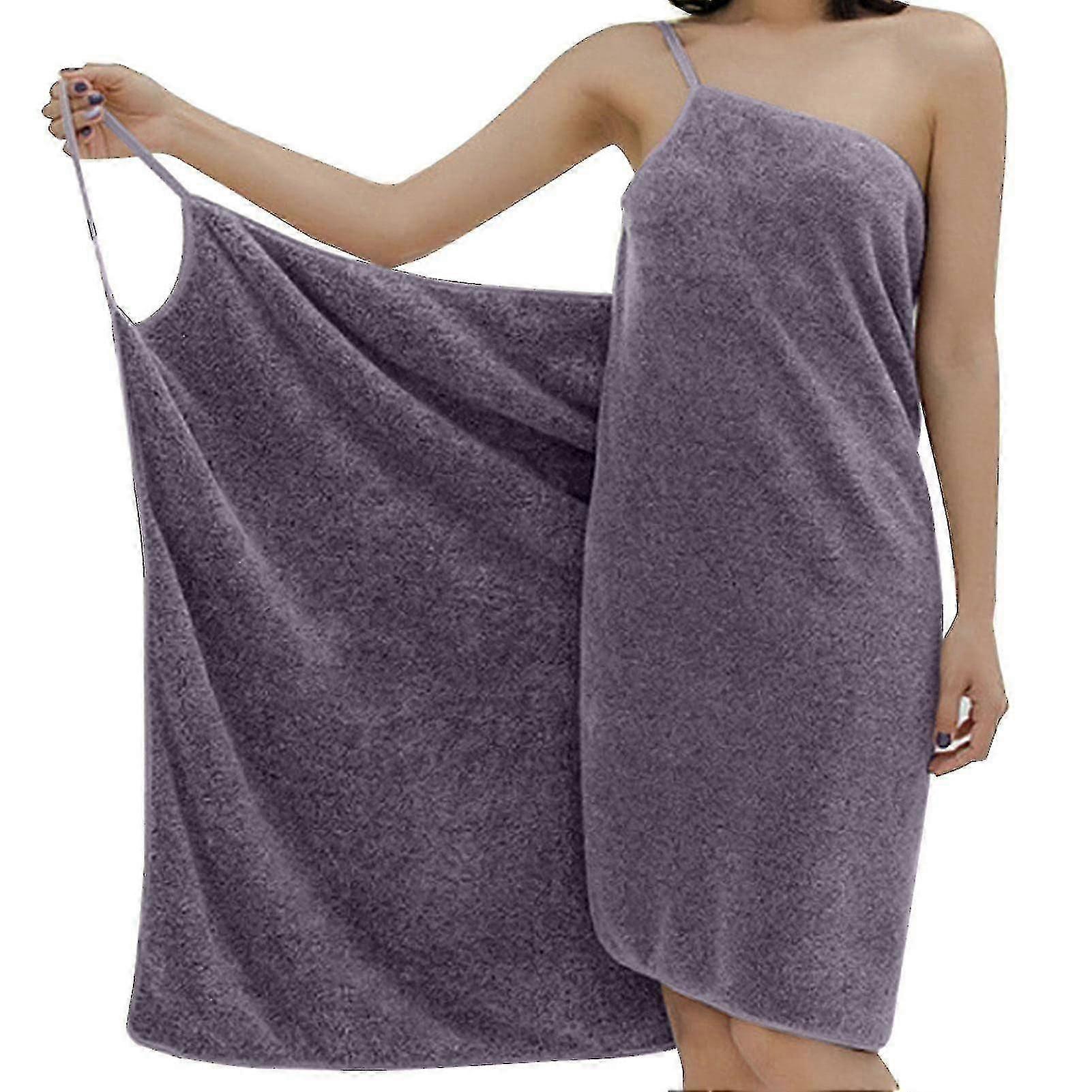 웨어러블 목욕 랩 소프트 슬링 드레스 흡수성 목욕 가운 여성용 편안한 샤워 랩 스파 목욕 가운 바디 랩 아내, 딸, 여자 친구 퍼플