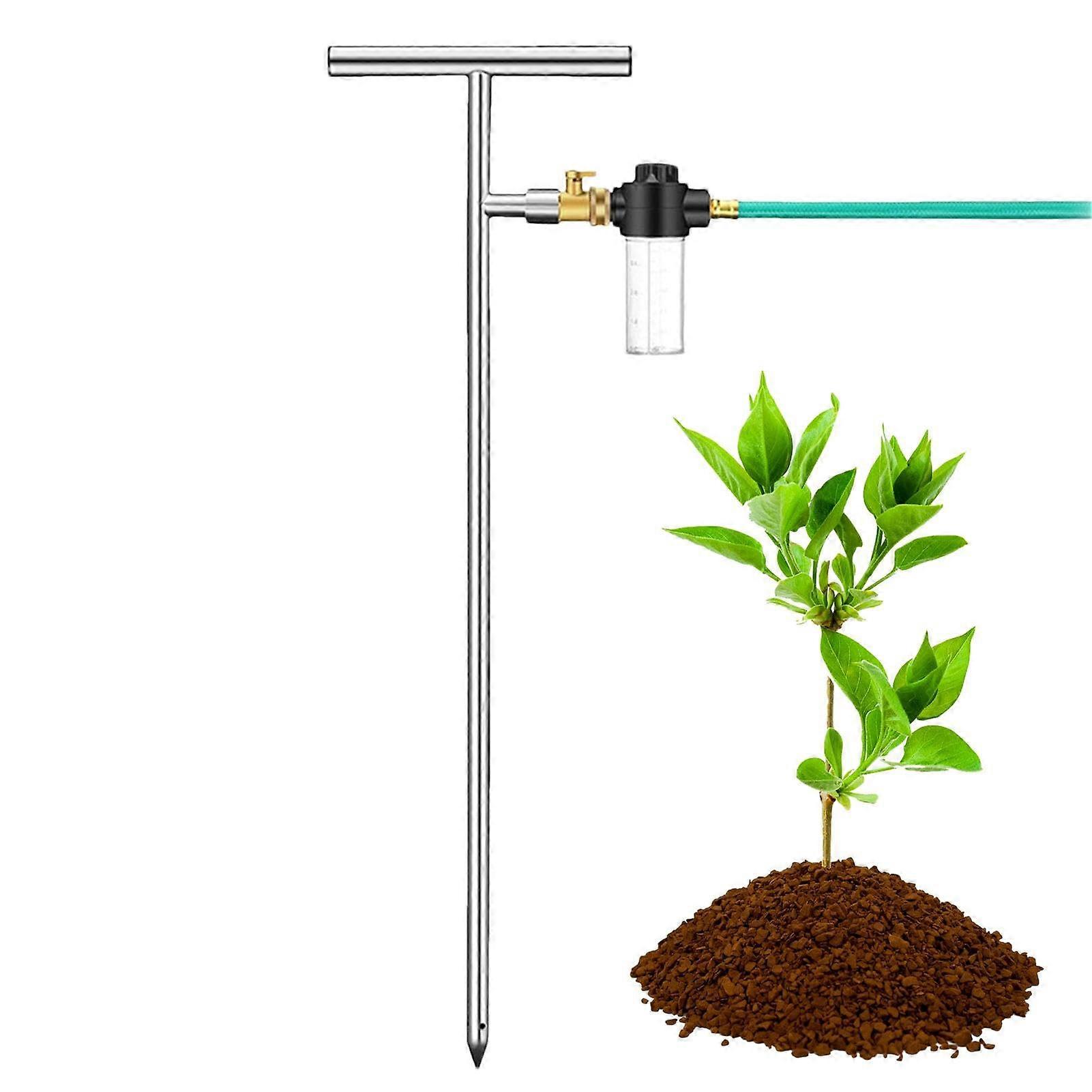 Root Feeder, Deep Root Waterer, Stainless Steel with Fertiliser Dispenser Irrigation Stake System