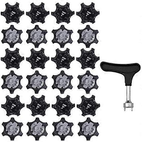 25 Pcs Easy Change Universal Anti Slip Golf Shoes with Golf Spike Wrench for Pen Shoes