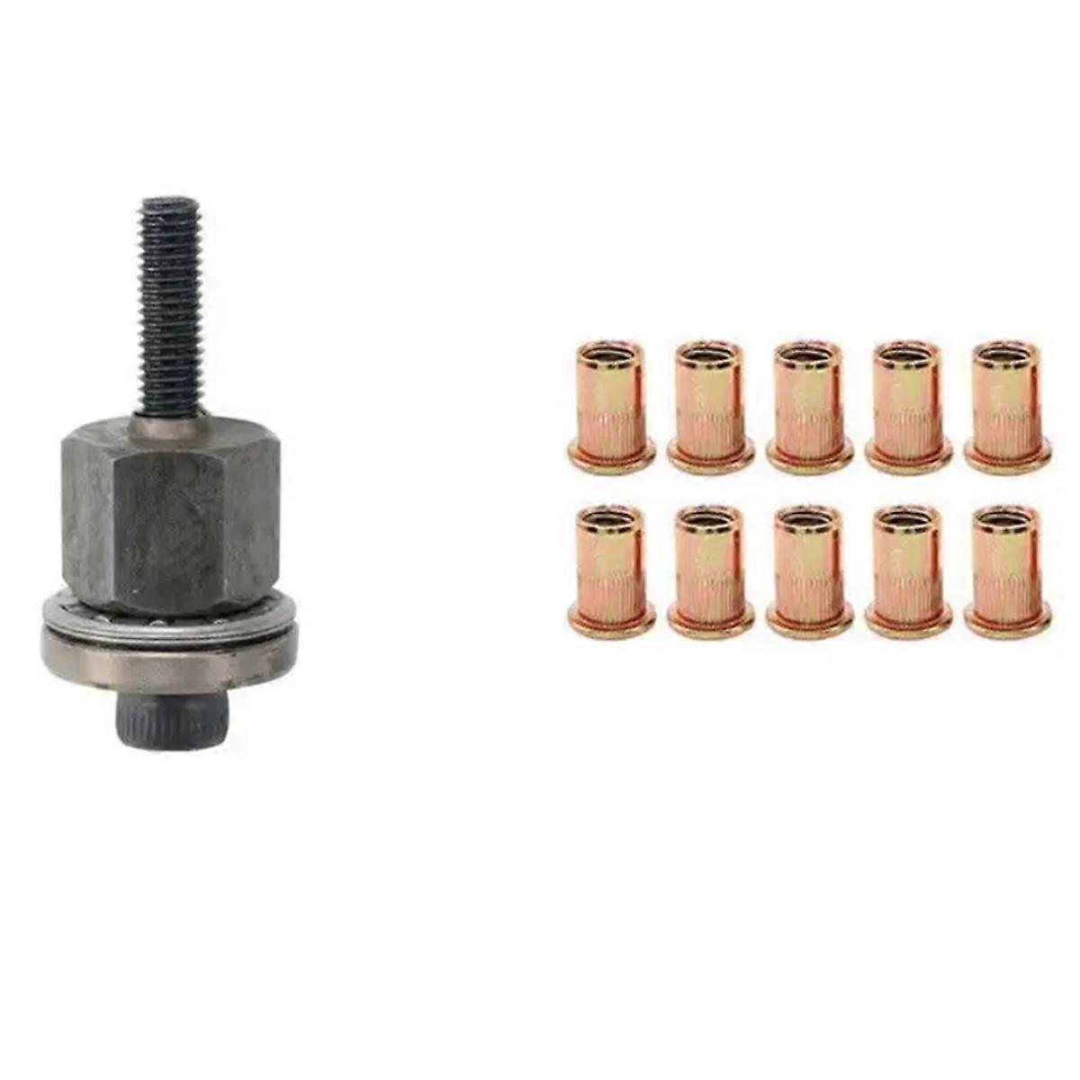 Manual Rivet Screw Riveter Rivet Nut Tool Adapter Metal License Plate Simple Installation 11pc M5