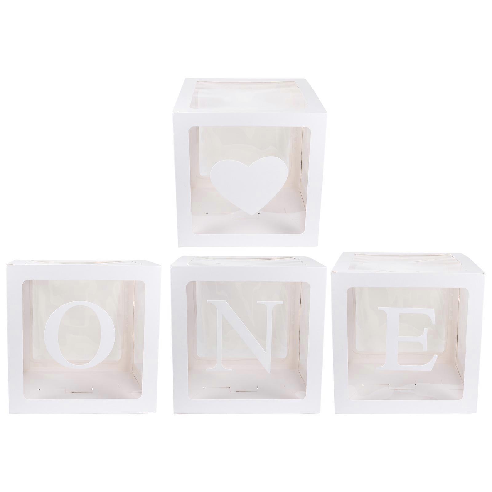 4Pcs Birthday Balloons Boxes Decorations One Letter Balloons Case Photo Prop