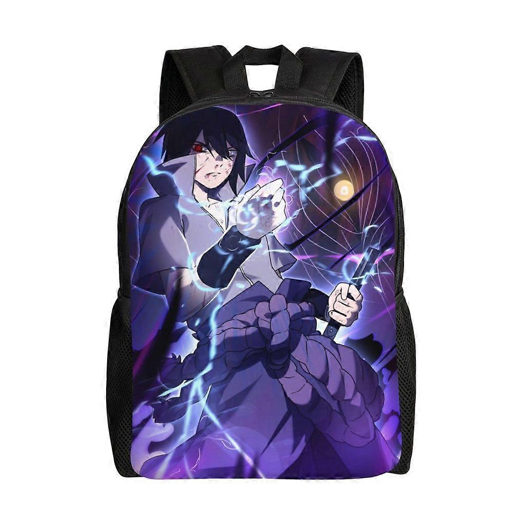 Uchiha Sasuke حقيبة ظهر في سن المراهقة حقيبة مدرسية قماش دفتر حقيبة ظهر للجنسين-hk5500