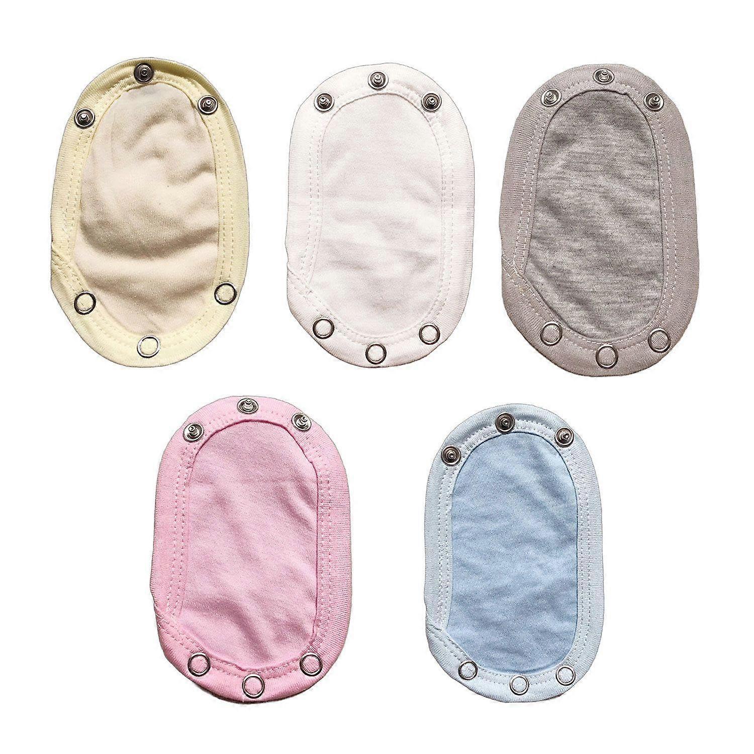 Pack of 5 Fabric Extension Pads, Body Extensions, Press Stud Extensions, Soft Extensions, Adjustable Body Inserts, Double Layer Crotch Extensions