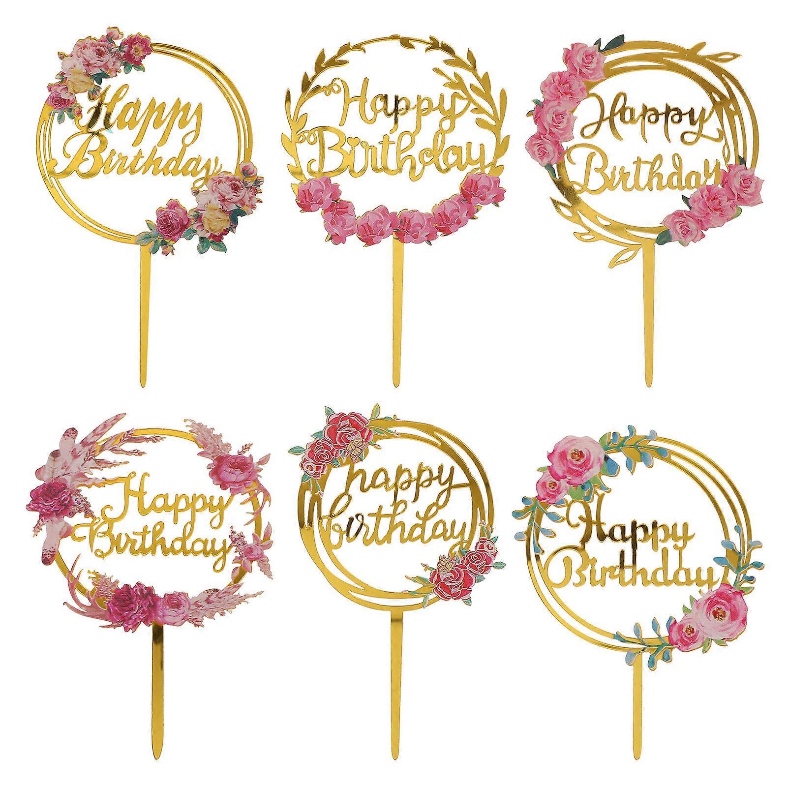 Festive Cake Decorations, Sturdy Inserts Ideal for Birthday Gatherings