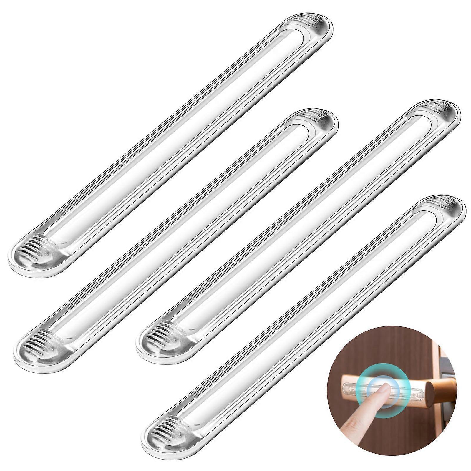 Elastic Buffers Pack of 4, Self-Adhesive Rubber Bumpers for Furniture, Transparent Door Handle and Wall Protection