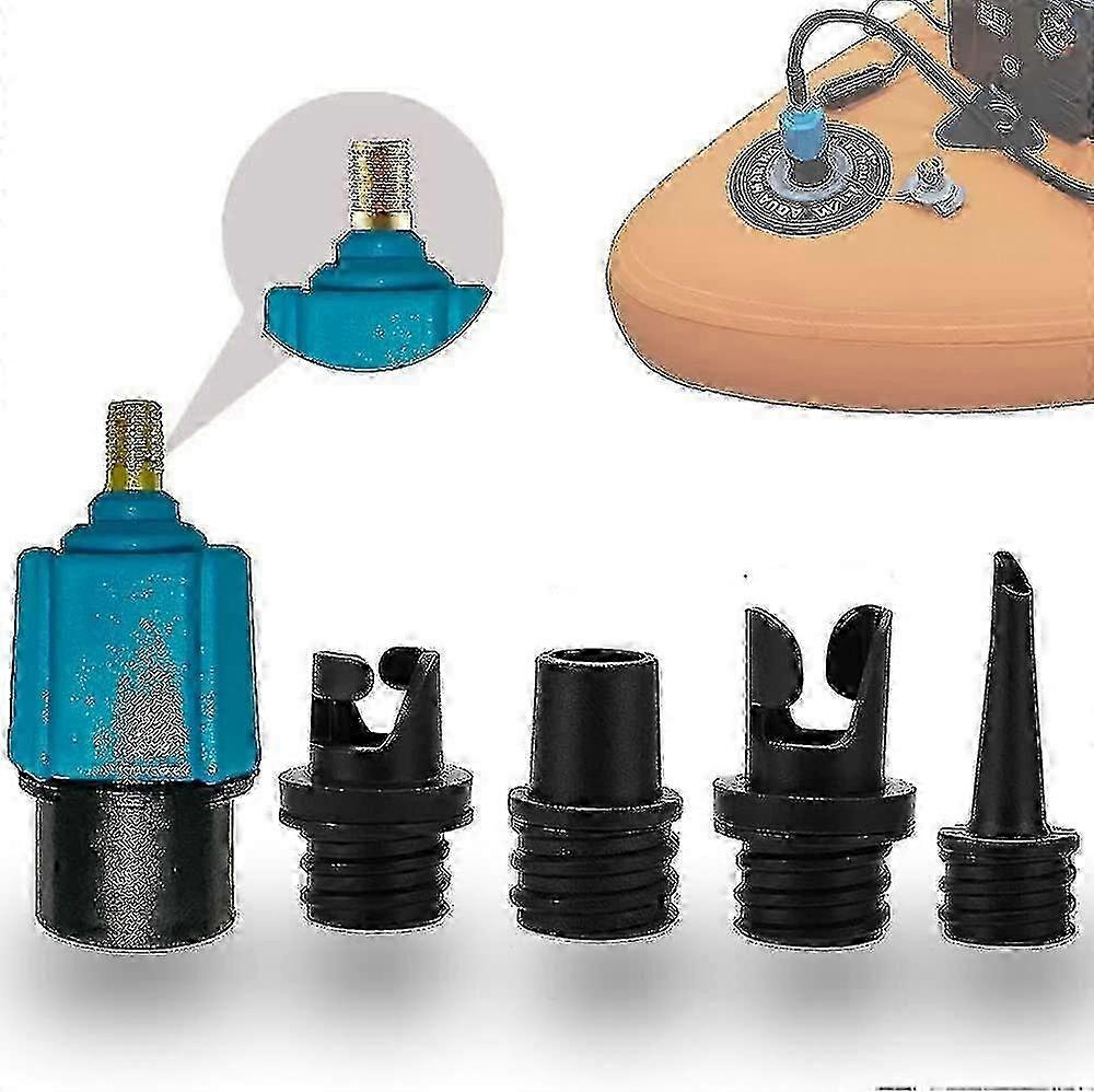 Universal Inflatable Pump Adapter with 4 Nozzles for Kayak SUP Boat Air Mattress Valve Converter