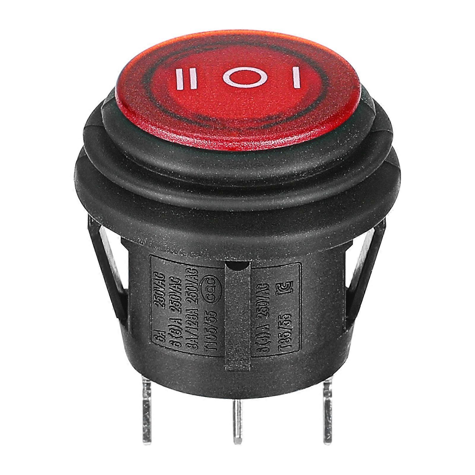 Rocker Toggle Waterproof Momentary - 3 Pin Round Rocker Toggle On/Off Waterproof 6a/250v Spdt Button For Truck Camper Momentary Boat Rocker Round