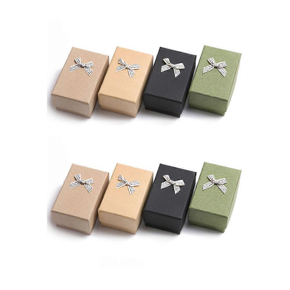 Jewelry Packaging Boxes Rectangular Elegant Style Storage Organizer Black Khaki 12Pcs