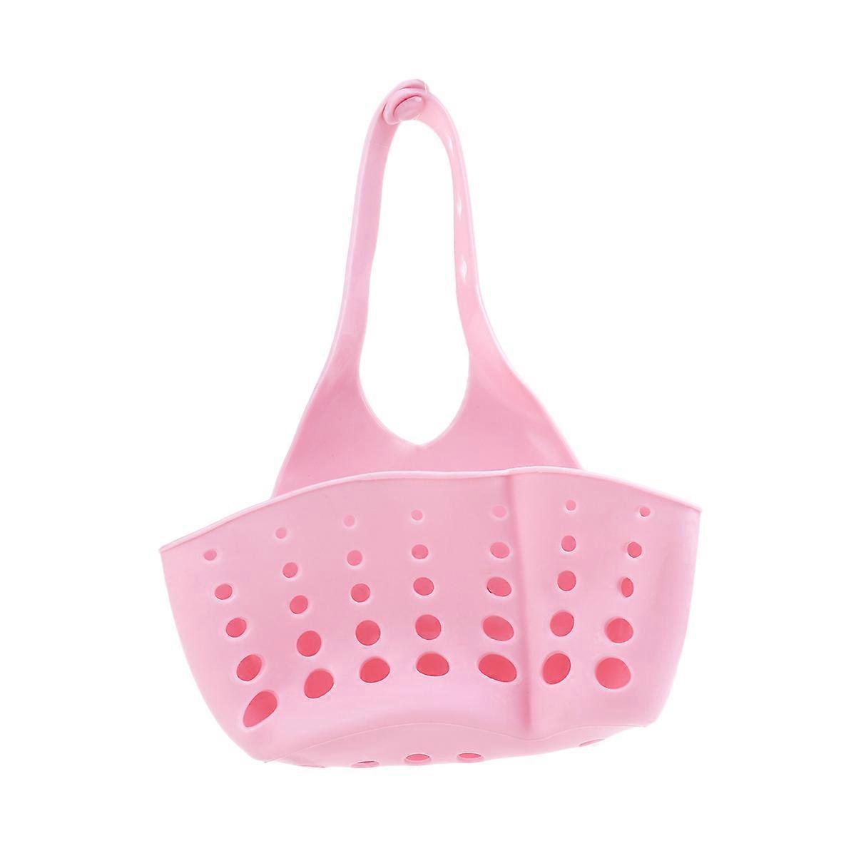 Multipurpose Sink Rack Pink Ventilation Kitchen Gadget Small Hanging Basket 1Pack