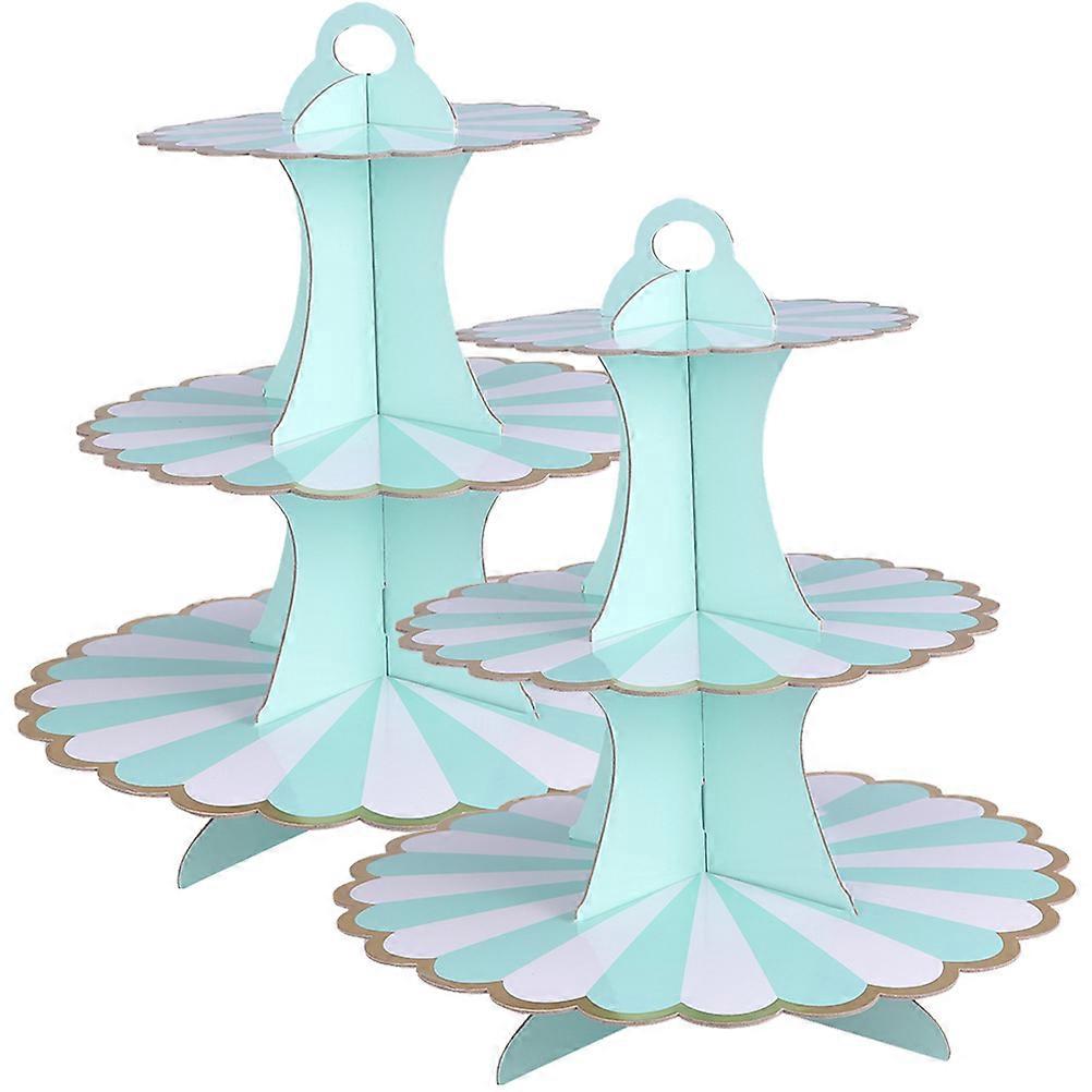 Paper Cupcake Stand Cake Stand For Dessert Table Christmas 3 Tier Structure Biscuit Display 2Pcs
