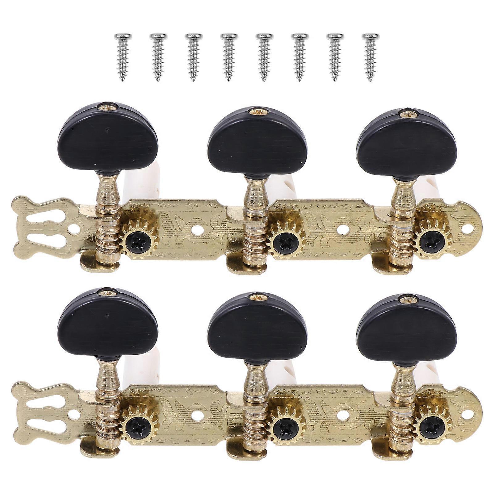 2pcs Black Guitar Tuning Pins for Instrument with Screws for Easy Installation and Accurate Pitch