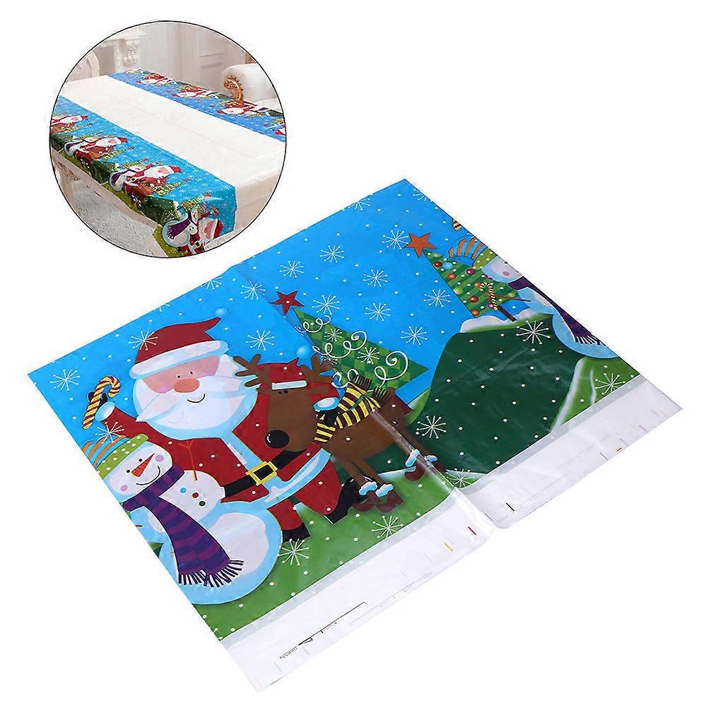 Festive Tablecloths Christmas Cartoon Pvc Tablecloth Disposable Table Covering For Home Use 180x110cm