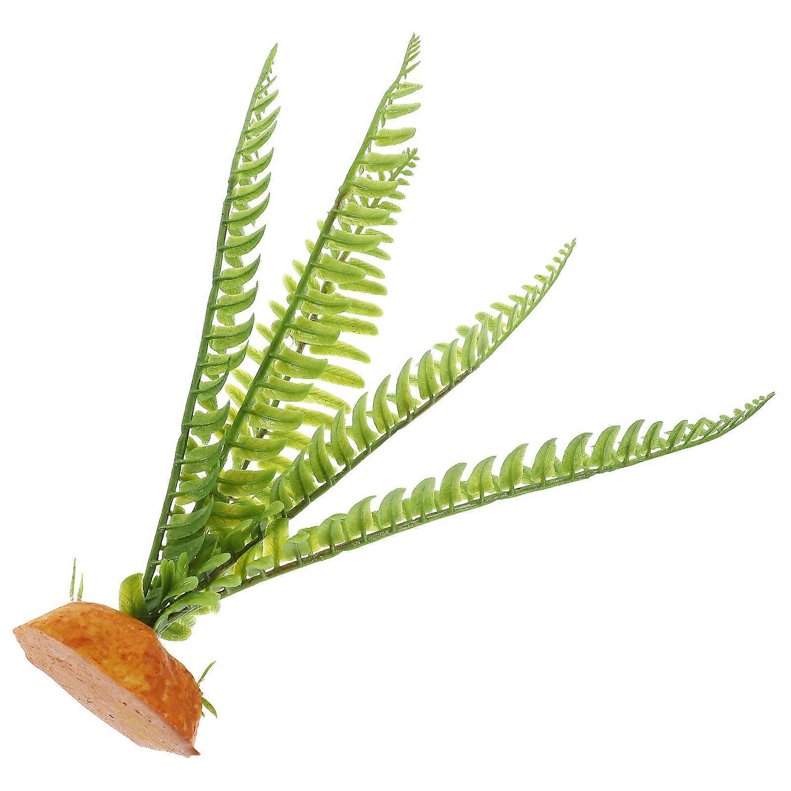 Realistic Faux Reptile Habitat Greenery, Safe Plastic Plant Decoration for Terrarium Tanks Suitable for Bearded Dragons, Lizards, Frogs, Chameleons