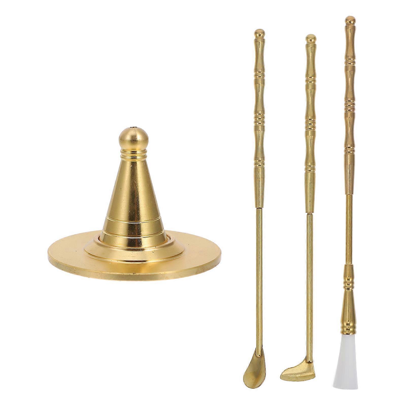 Incense Burner Kit Make Incense Tools Set Elegant Design Copper Handcraft Enthusiasts 1 Set