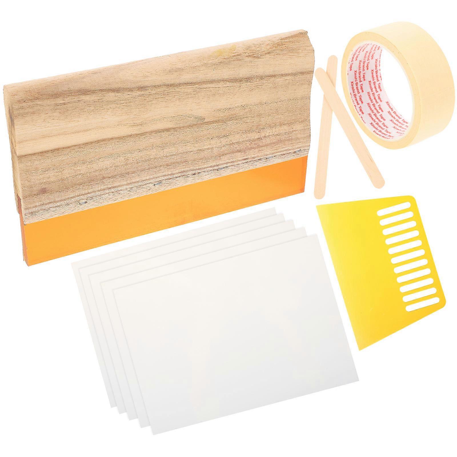 Screen Print Stencil Ink Kit for DIY Projects Multi Color Plastic Squeegee 1 Set