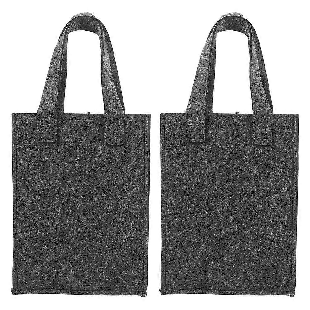 Holder Portable Storage Felt Tote Bag Rectangular Design For Travel Parties 2Pcs