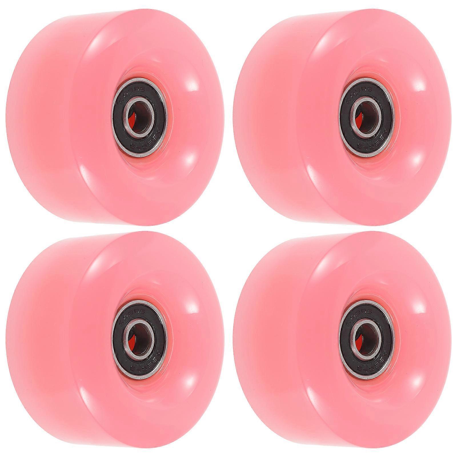 Skate Wheels Roller Skate Wheels For Skateboard Pink 5.70X5.70X2.80CM Reduce Friction 4Pcs