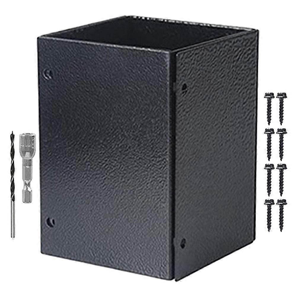 Mailbox Post Protectors Fence Post Repair Black 12.70X8.50X8.50CM 1 Set