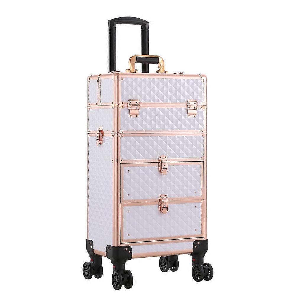 Multi-functional 4 in 1 Cosmetic Trolley Case with Detachable Beauty Storage Box