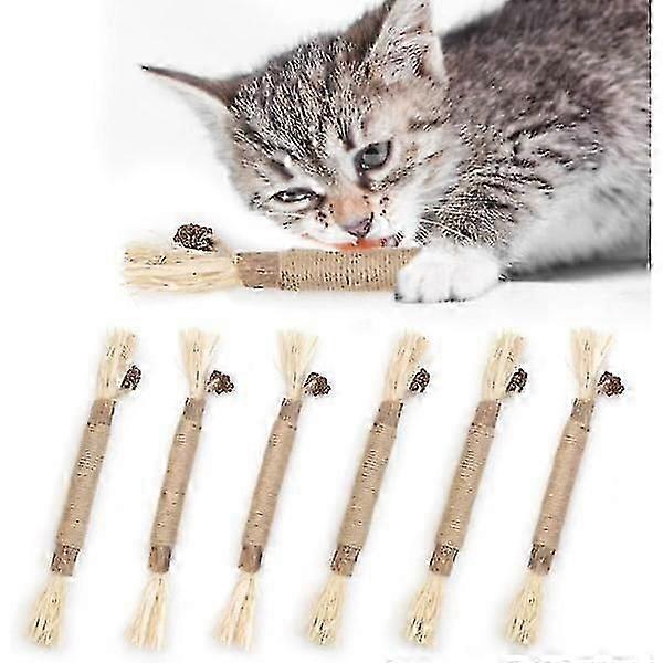 6パックナチュラルマタタビシルバーバインチュー、猫チュー、猫のおもちゃ、子猫への素晴らしい贈り物