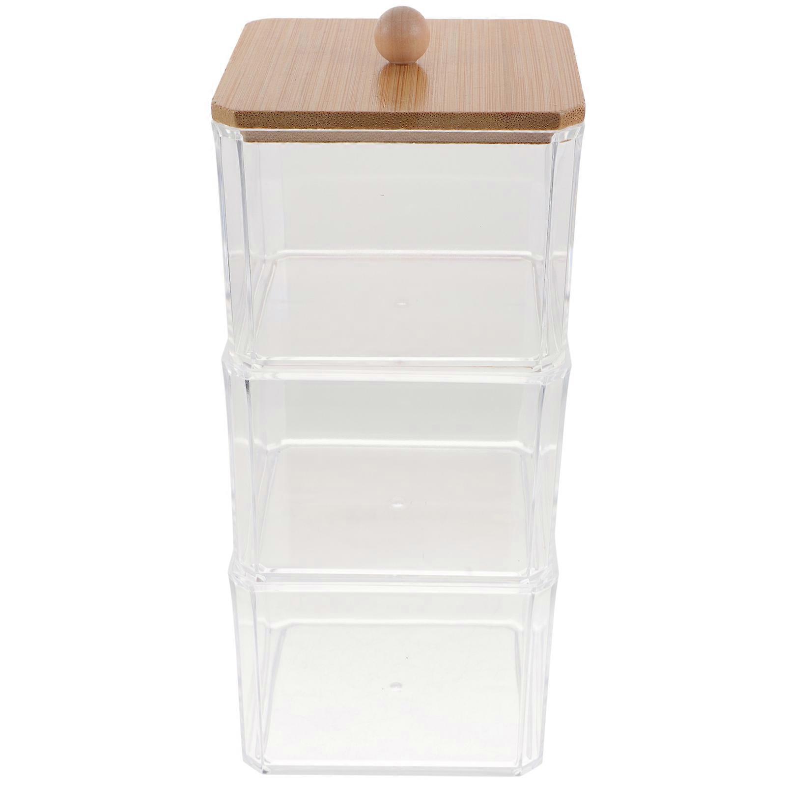 Cotton Swab Boxes Material Dust-Proof Organizer For .5X9.5X9.5Cm 1Pack