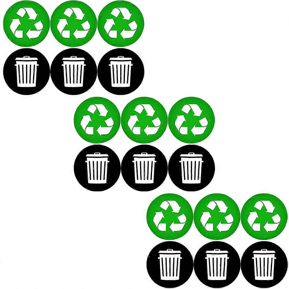 Trash Classification Stickers Recycling Bin Signs for Trash Cans and Recycling Bins Multi Color 12.5X12.5X0.1CM Waterproof Removable 1 Set