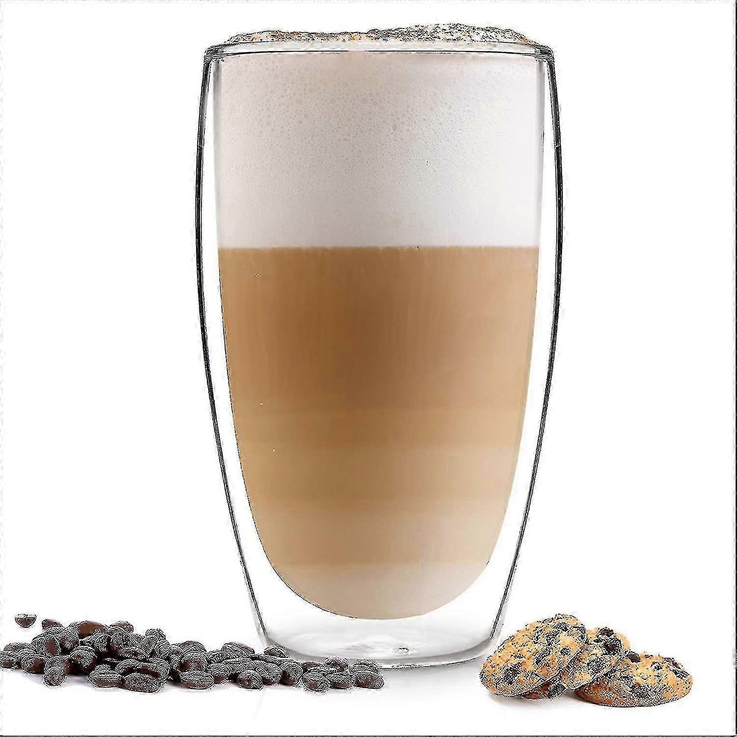 2024 Suitable Design Latte Macchiato Glasses (4 X 330ml) - Double-walled Glasses Made Of Borosilicate Glass