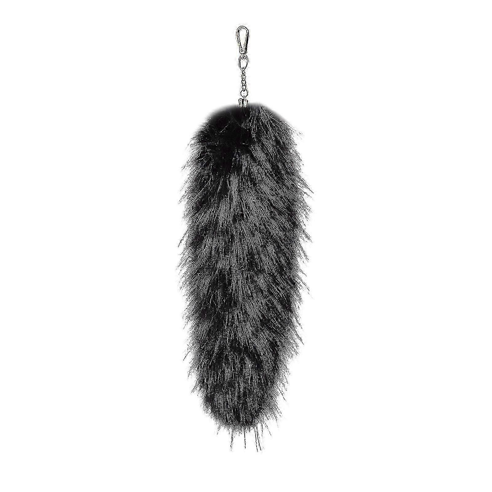 Furry Fox Tail Keychain Pendant Soft Imitation Fur Bag Charm Decorative Keyring Charm Versatile Keychain Ornament