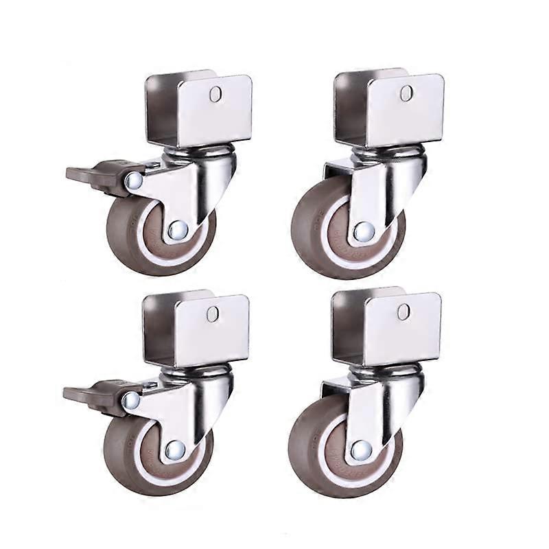 Lenkrollen casters, 4 pieces, faux furniture casters with locking wheels, soft rubber