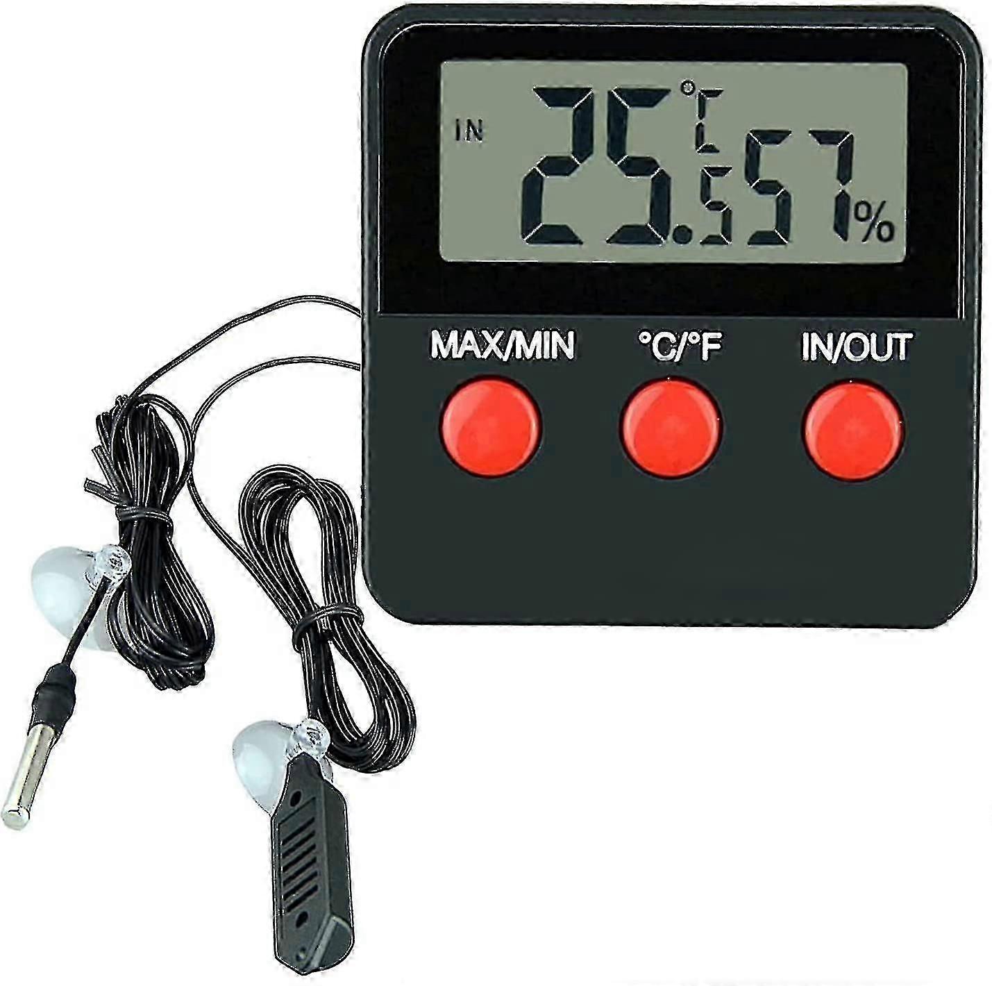 Digital Thermometer Lcd Hygrometer Temperature And Humidity Gauge For Pets Incubator, Tank Digital Tracked Thermometer