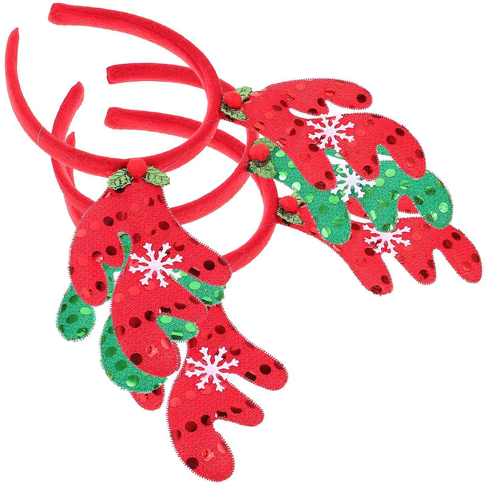 Antler Shape Headband Elegant Party Accessory Non Woven Material Christmas 3Pcs