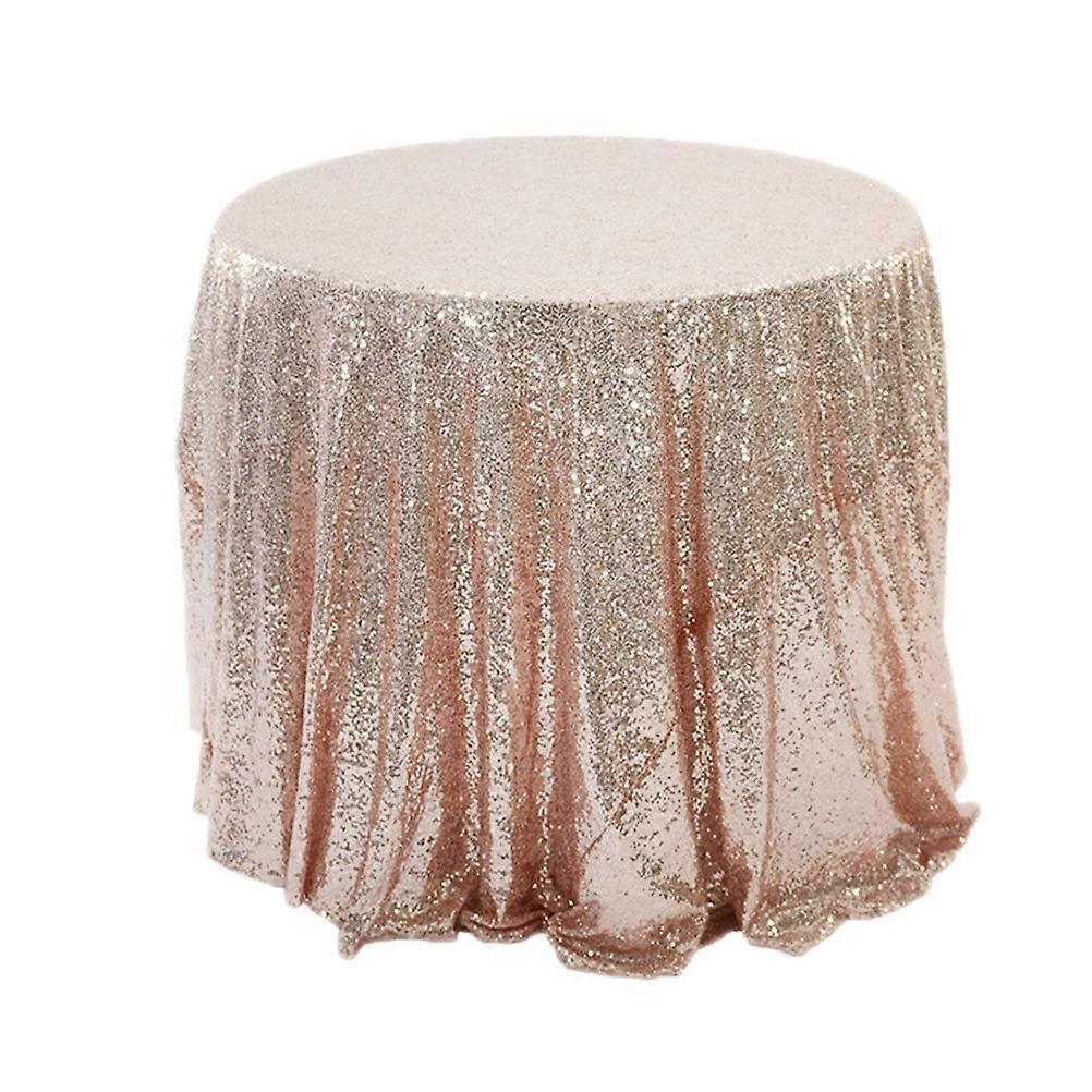 Sequin Tablecloth Decorative Embroidery Table Cover Rose Gold Wedding Party Round 60x6cm Protect Table 1Set