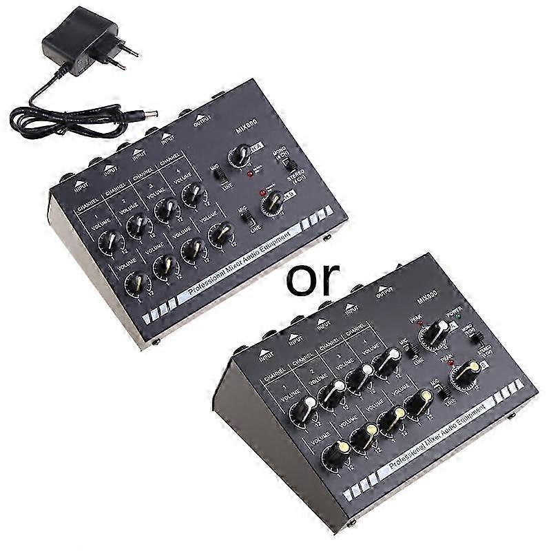 EU/UK/US-Stecker MIX800 8-Kanal-Mini-Soundmixer mit Netzteil, Mono/Stereo-Verstärker mit geringem Rauschen