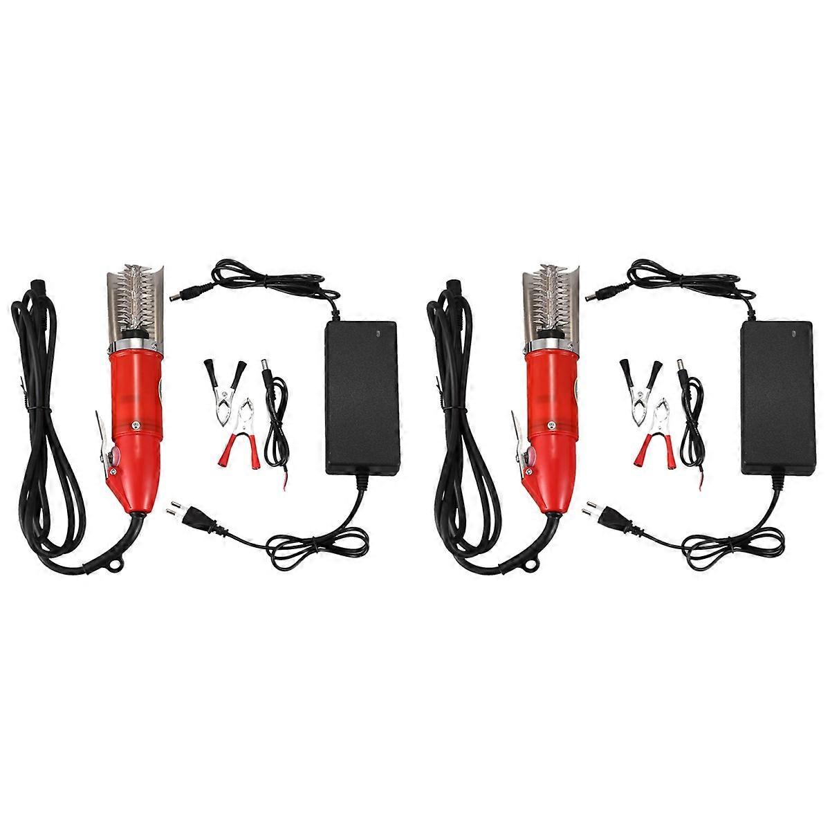 2X 120W Waterproof Electric Fish Scale Scraper Fishing Scalers Clean Easy Fish Stripper Remover Char
