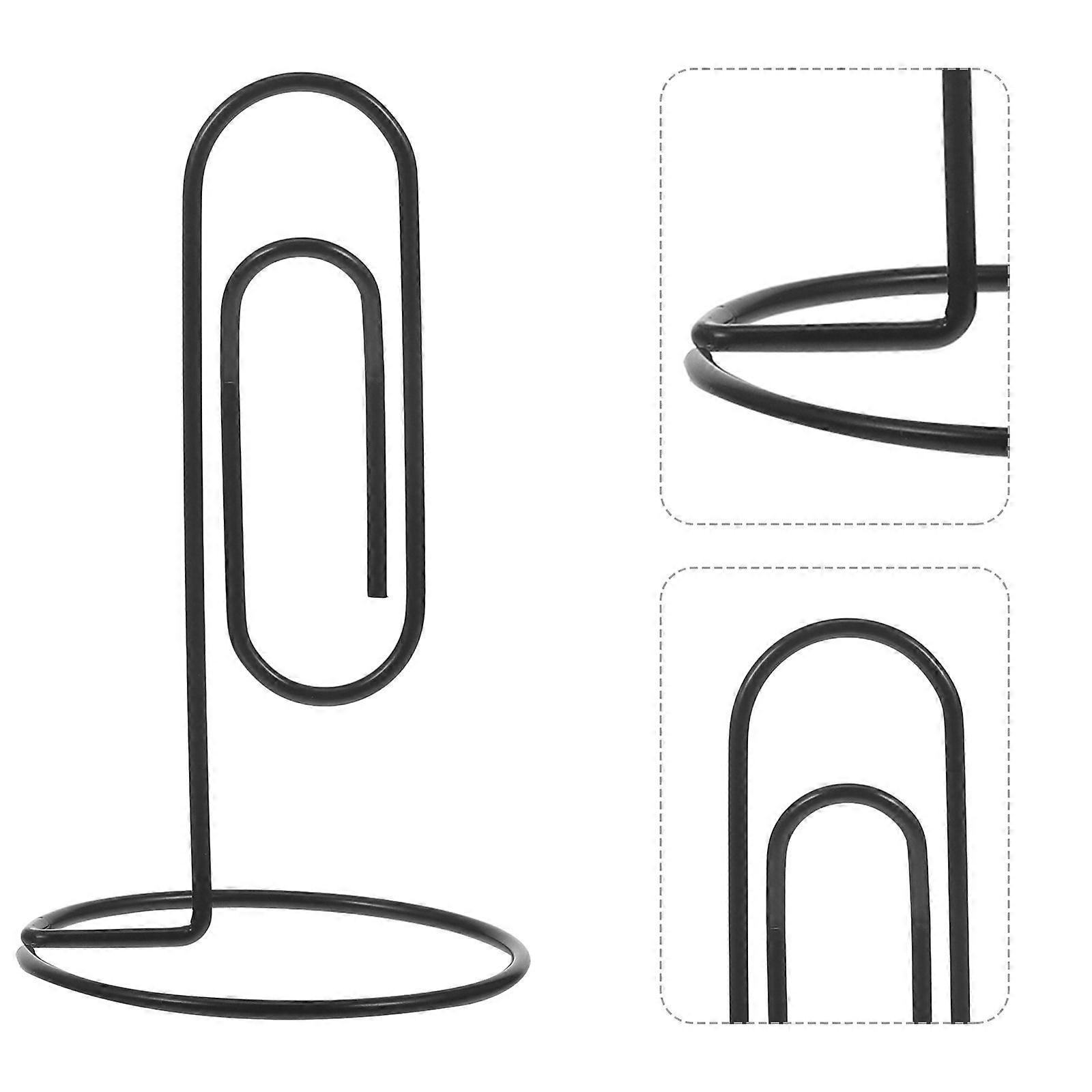2pcs Office Study Note Holder: Desk Paper Clip Memo Holder Business Card Display Stand Space Saving Paper Clip Memo Organizer 180 mm Black