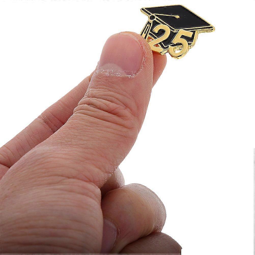 12 件毕业帽胸针别针：高中和大学毕业生的金属翻领别针 - 毕业派对礼物